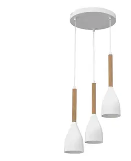 Svietidlá  Luster na lanku MUZA NEW 3xE27/60W/230V buk/biela 3174