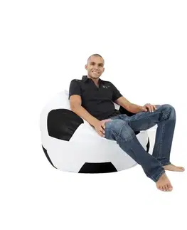 Sedacie vaky a kocky Sedací vak futbalová lopta XXL TiaHome - bielo čierna