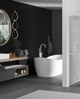 Sprchové dvere MEXEN/S - Kioto+ L Sprchová zástena WALK-IN s poličkou a držiakom uterákov 95 x 200, transparent, biela 800-095-123-20-00