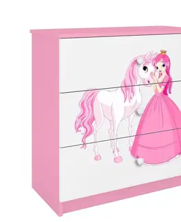 Komody so zásuvkami Detská komoda Babydreams ružová – Princezná 2