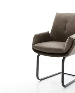 Jedálenské stoličky DELIFE Konzolová jedálenská stolička Clea-Flex mikrovlákno taupe vintage konzolová jedálenská stolička plochá čierna