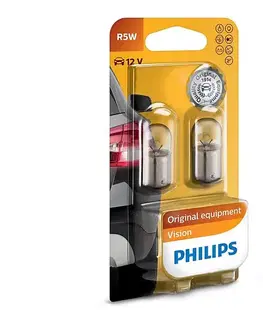 Žiarovky SADA 2x Autožiarovka Philips VISION 12821B2 R5W BA15s/5W/12V Phil-12821B2