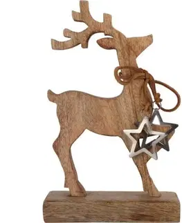 Vianočné soby, jelene Kinekus Postavička jeleň 26 cm drevený
