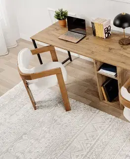 Písacie stoly DUO dvojitý písací stôl, borovica Atlantik / čierna