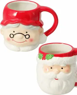 Hrnčeky a šálky Súprava 2 keramických hrnčekov Mr. & Mrs. Claus 440 ml