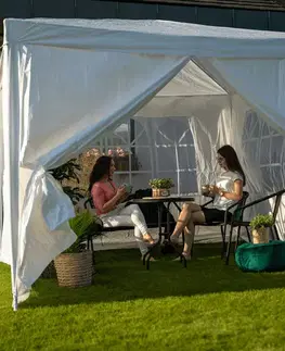Záhradné altány KONDELA Tekno Typ 1 záhradný stan 300x300 cm biela