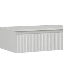 Kúpeľňový nábytok MEXEN/S - Rivel kúpeľňová skrinka pod umývadlo 80 cm s doskou, 1 šuplík, reliéf, šedá mat 91A20-08023-1-BFC62