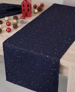 Obrusy MKLozkoviny.sk Lurexový Vianočný behúň Trblietavá elegancia - 40 × 140 cm