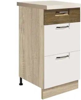 Kuchynské skrinky stojace Skrinka do kuchyne Favorit 8d Sonoma/White+Ribbeck