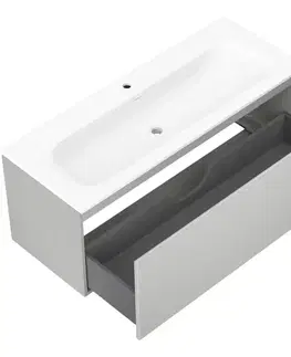 Kúpeľňový nábytok MEXEN/S - Orio kúpeľňová skrinka 120 cm s umývadlom Vela, 1 šuplík, sivá mat/biela mat 91A10-12047-1-BF62-W23M01
