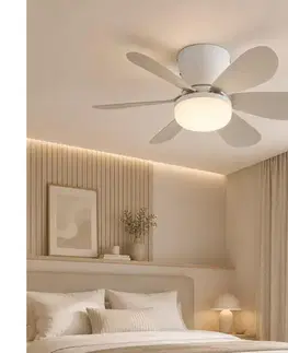 Ventilátory Globo 03625SA-LED Stmievateľný stropný látor DELORES LED/5W/230V 2700-6500K béžový+DO 03625SA