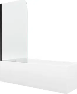 Sprchové dvere MEXEN/S - Vega obdĺžniková vaňa 170 x 70 cm s panelom + vaňová zástena 70, transparent, čierna 550117070X9007017000