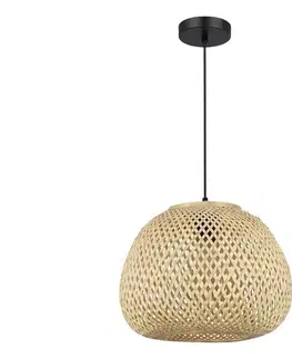 Svietidlá  Závesný luster PETRA na lanku 1xE27/15W/230V, priemer 35 cm, bambus ML2585