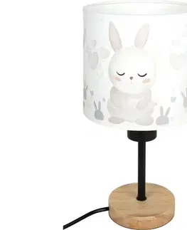Lampy BRILAGI - Stolná lampa BOBO WOOD 1xE27/25W/230V dub/čierna/biela/zajačiky BG1567+BG5584