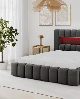 Postele Posteľ Lamica 140x200 + Kovový rám / plynový piest / kontajner