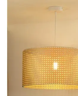 Svietidlá  - Luster na lanku ROLLER RATTAN 1xE27/15W/230V pr. 45 cm béžová 603706