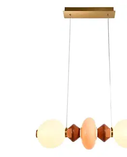 Svietidlá  LED luster na lankách FLORES LED/15W/230V zlatá/oranžová/hnedá 32-50663
