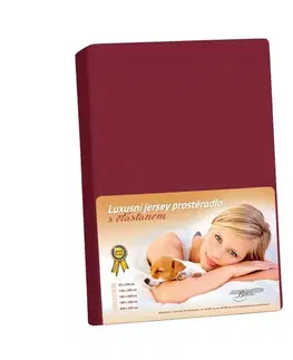 Plachty Bellatex Jersey prestieradlo s elastanom bordová, 140 x 200 cm