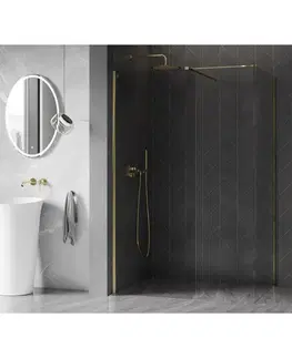 Sprchové dvere MEXEN/S - Kyoto-X Sprchová zástena WALK-IN 110 x 90, transparent 10 mm, zlato 800-110-202-50-00-090-X
