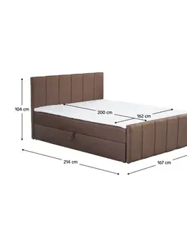 Postele KONDELA Star 160 boxspringová manželská posteľ hnedá