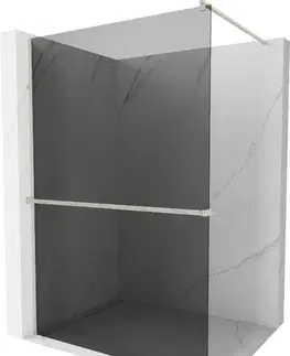 Sprchové dvere MEXEN/S - Kioto+ Sprchová zástena WALK-IN s poličkou a držiakom uterákov 70 x 200, grafit, nikel kartáčovaná 800-070-121-97-40