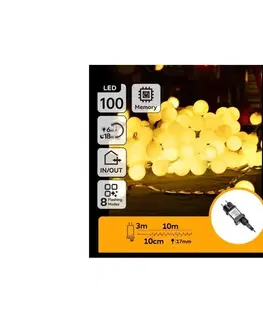LED osvetlenie  B.V.  - LED vonkajšia dekoratívna svetelná reťaz 100xLED/3,6W/230V/8 funkcií 10m IP44 teplá biela B103031RL