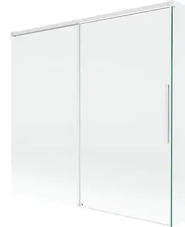Sprchové dvere MEXEN/S - Rox L vaňová zástena 2-krídlová posuvná 170 + 80 x 150, transparent, biela 8C9L-170-080-20-00