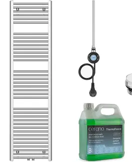 Doplnky do kúpeľne CERANO - Kúpeľňový elektrický radiátorový set Benito - WIFI - 600W - chróm - 1700x450 mm CER-509414