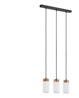 Svietidlá  Luster na lane MARKUS 3xE27/15W/230V čierna/dub LM-3.260/CZARNY