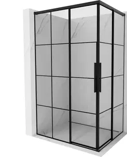 Sprchovacie kúty MEXEN/S - Rox Duo sprchovací kút posuvný 110 x 100, čierna kratka, čierna 8C2D-110-100-70-77
