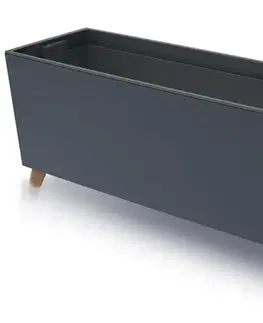 Kvetináče a truhlíky NABBI DUC800N plastový kvetináč na nožičkách 77 cm antracit