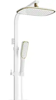 Sprchy a sprchové panely MEXEN/S - CQ49-SPRCHOVÁ SADA S TERMOSTATICKOU BATÉRIOU, BIELO / ZLATÁ 772504995-25