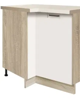 Kuchynské skrinky stojace Skrinka do kuchyne Favorit 14d pravá dub Sonoma/White