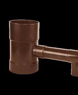 Nákupné tašky a košíky Kinekus Zberač dažďovej vody s ventilom pre PVC a kovové zvody s priemerom 100mm hnedý