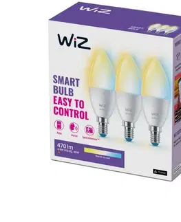 LED osvetlenie SADA 3x LED Stmievateľná žiarovka C37 E14/4,9W/230V 2700-6500K CRI 90 Wi-Fi - WiZ 8720169075696