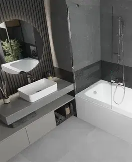 Sprchové dvere MEXEN/S - Vega obdĺžniková vaňa 170 x 70 cm s panelom + vaňová zástena 80, transparent, chróm 550117070X9508000001