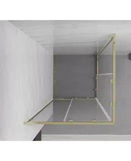 Sprchovacie kúty MEXEN - Exo štvorcový posuvný sprchovací kút 85 x 85, transparent, zlato 8111-085-085-50-00