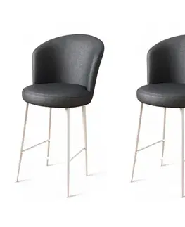Barové stoličky Bar Stool Set (2 Pieces) Uras - Anthracite, White