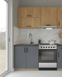 Kuchynské linky CAPRI M 180 malá kuchynská linka, kraft zlatý/antracit