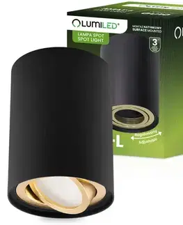 Lampy do obývačky Stropné  bodové svietidlo Amat 115 mm Black/Gold O K1