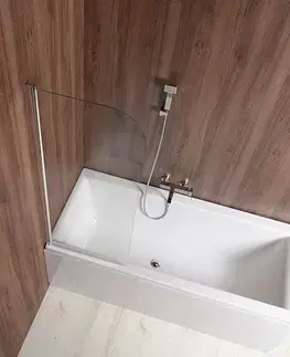 Sprchové dvere AQUALINE - VILMA vaňová zástena 600x1400, chrom, číre sklo AQ6014
