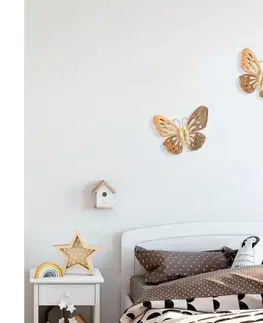 Obrazy  Nástenná dekorácia 32x29 cm motýľ kov 891TNL1817