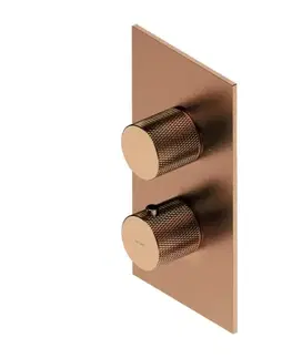 Kúpeľňové batérie OMNIRES - CONTOUR termostatická podomietková sprchová a vaňová batéria, kartáčovaná meď CT8036CPB