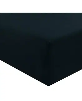 Plachty Posteľná plachta jersey čierna TiaHome - 140x200cm