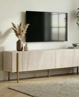 Konferenčné stolíky Televízny stolík Glamour – Travertine, Gold