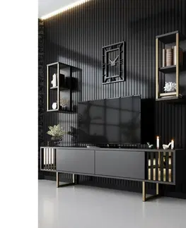 Konferenčné stolíky Televízny stolík s policami Linie Anthracite and Gold