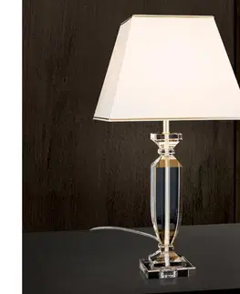 Lampy Orion LA 4-1207 - Krištáľová stolná lampa POKAL 1xE27/60W/230V krémová/číra LA 4-1207 gold