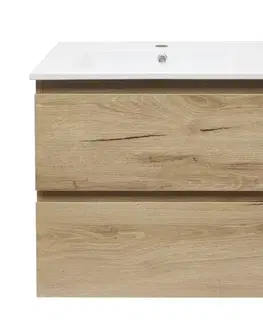 Kúpeľňový nábytok Kúpeľňová skrinka 2 zásuvková s umývadlom SAT B-Way 59x50x45 cm dub mat BWAY260OAKU4BI BWAY260OAKU4BI
