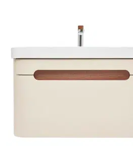 Kúpeľňový nábytok Kúpeľňová skrinka s umývadlom a batériou SAT Fusion 77,5x43x45 cm pieskovo béžová mat SATFUSION80BEUBA SATFUSION80BEUBA