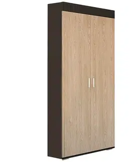 Šatníkové skrine NABBI Mils W šatníková skriňa dub rodos / wenge magic